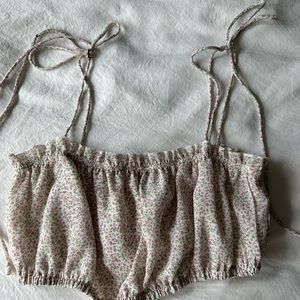 Floral Princess Polly crop top with adjustable straps!